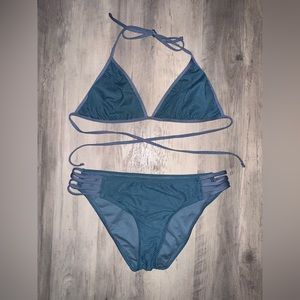 Mossimo Blue Bikini Set, size S & M